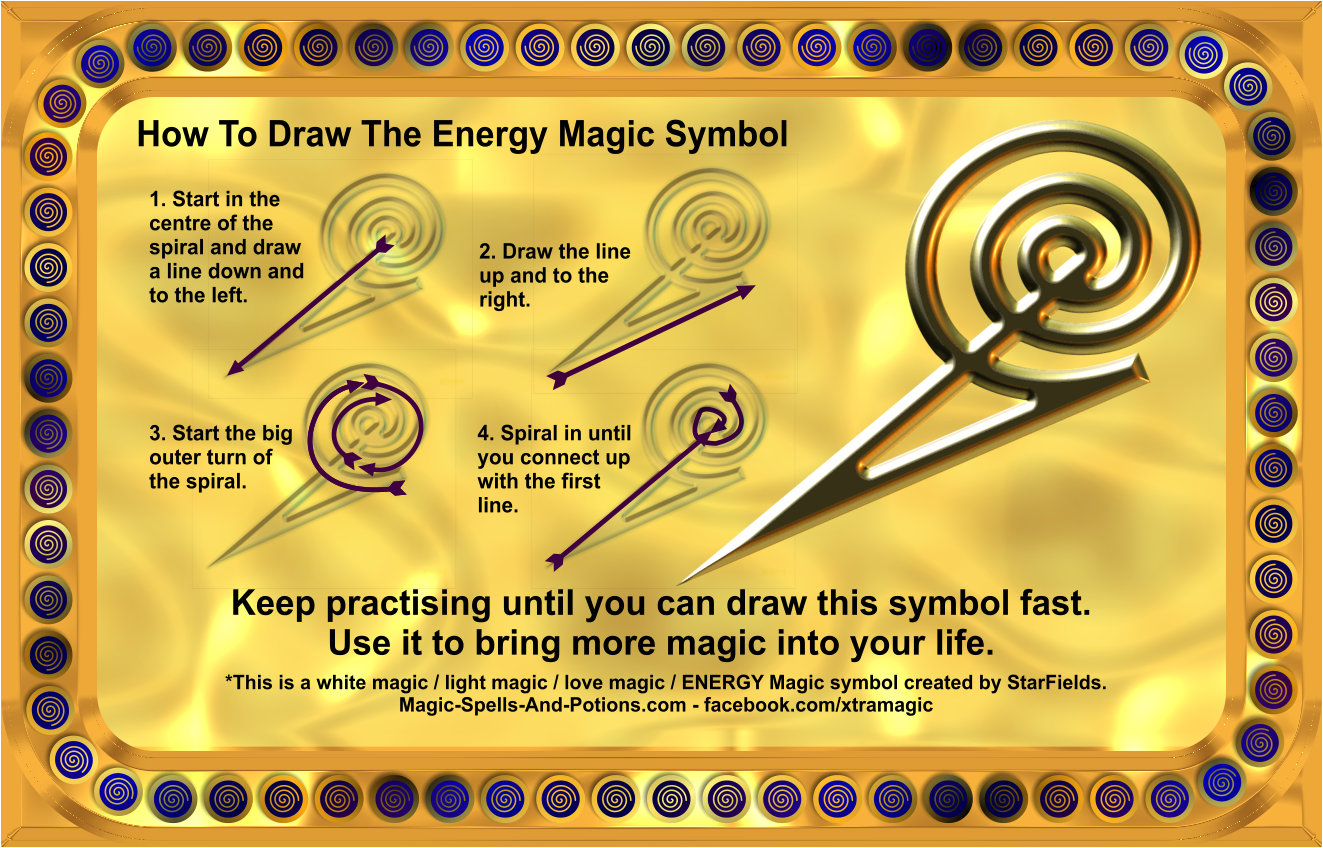 Magic Energy. Magic Spell. How symbol. Sharing Energy Magic.